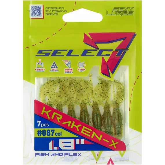 Силікон Select Kraken-X SE 1.8" #087 (7шт/уп), Длина силикона: 1.8" (4.57 см), Расцветка силикона: 87, фото , изображение 2